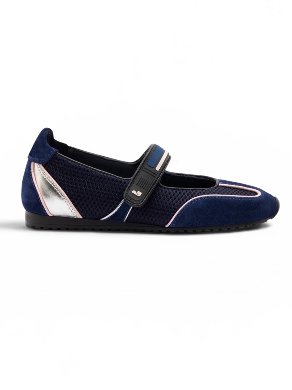 NIB Larroude Devon Sneakerina Black Mesh/Navy Suede MaryJane Style Sneaker US 8 - Picture 6 of 6